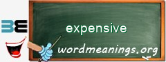 WordMeaning blackboard for expensive